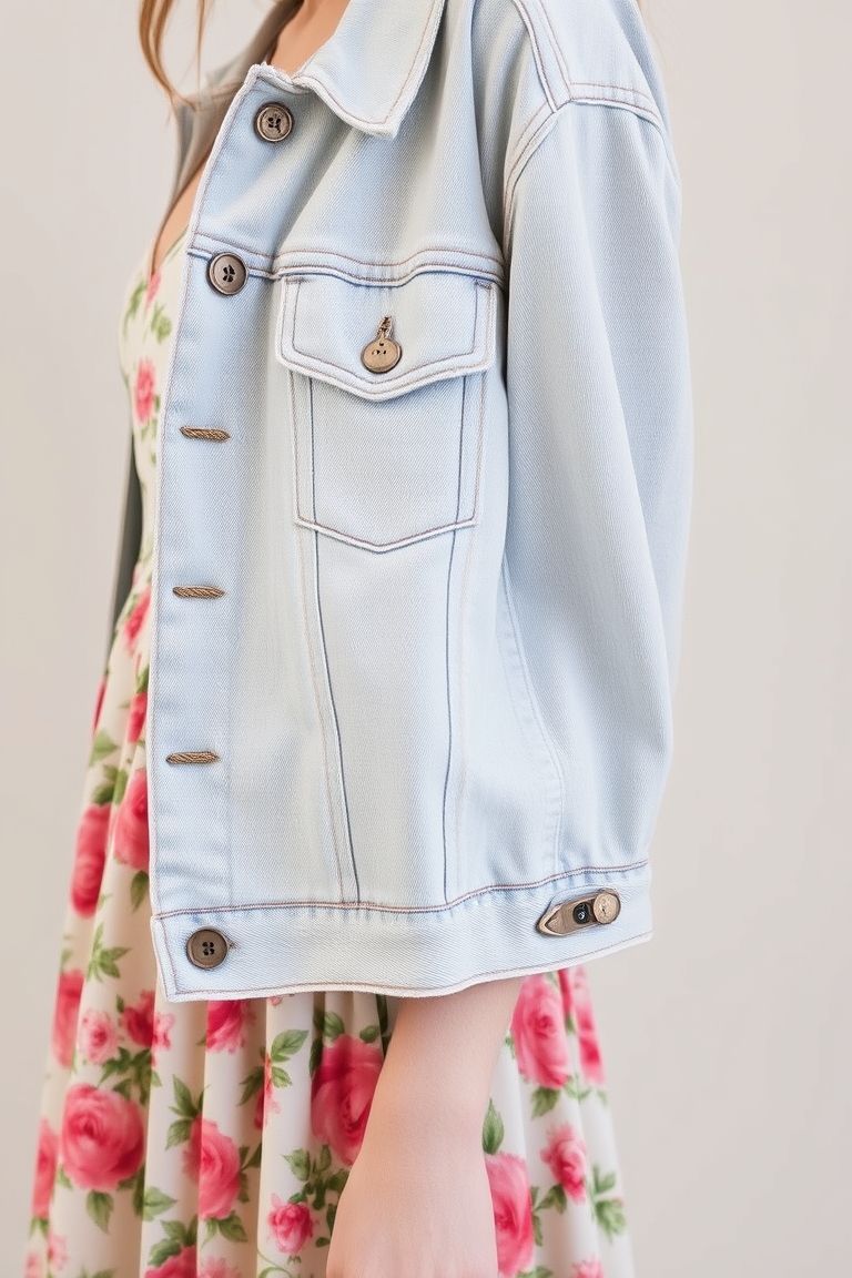 Detail shot of transitional outfits for spring layering.