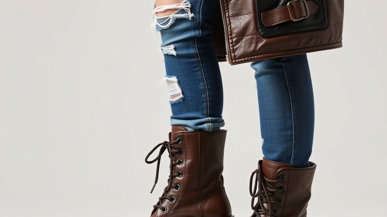 Detailed leather jacket outfit combining textures