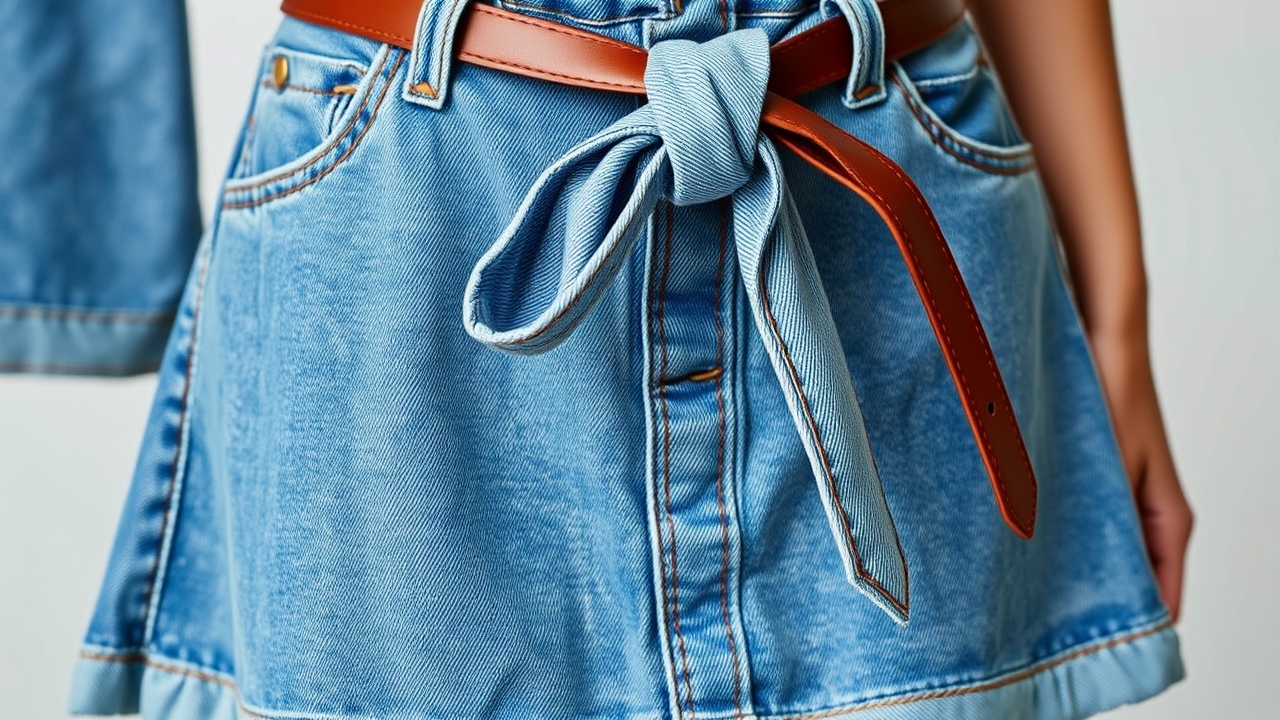 Denim skirt outfit detail